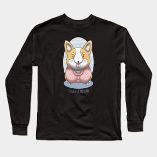 Corgi in a Cardigan Long Sleeve T-Shirt